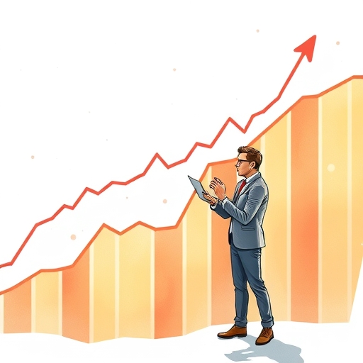 ภาพประกอบของตลาดหุ้นที่เติบโตขึ้น โดยแสดงกราฟที่มีแนวโน้มขึ้น