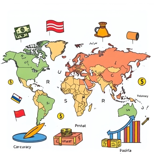 ภาพที่แสดงถึงเศรษฐกิจโลกที่ได้รับอิทธิพลจากดอลลาร์สหรัฐ