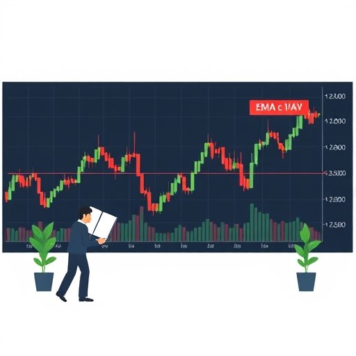 นักเทรดกำลังวิเคราะห์การเคลื่อนไหวของราคาโดยใช้ EMA