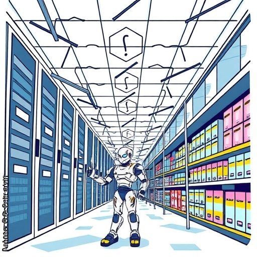 หุ่นยนต์ AI กำลังให้ความช่วยเหลือลูกค้าในสภาพแวดล้อมอีคอมเมิร์ซ