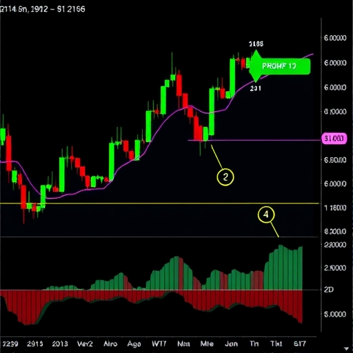แผนภูมิที่แสดงรูปแบบลิ่มขาขึ้นซึ่งแสดงให้เห็นราคาที่เพิ่มขึ้น