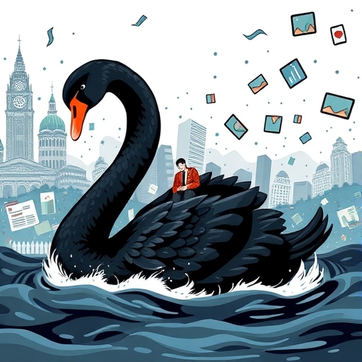 ภาพแสดงปรากฏการณ์หงส์ดำในด้านการเงิน