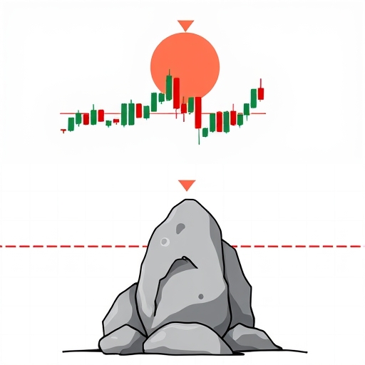 กราฟแท่งเทียน Gravestone Doji ที่แสดงให้เห็นลักษณะของมัน