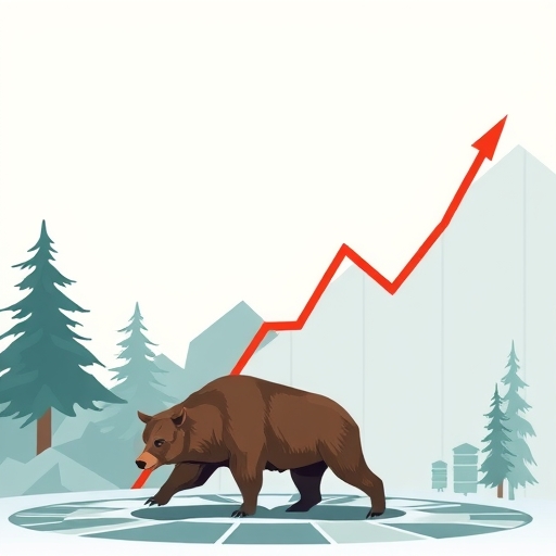 ภาพกราฟแนวโน้มของตลาดกระทิงที่แสดงถึงการเพิ่มขึ้นของราคา