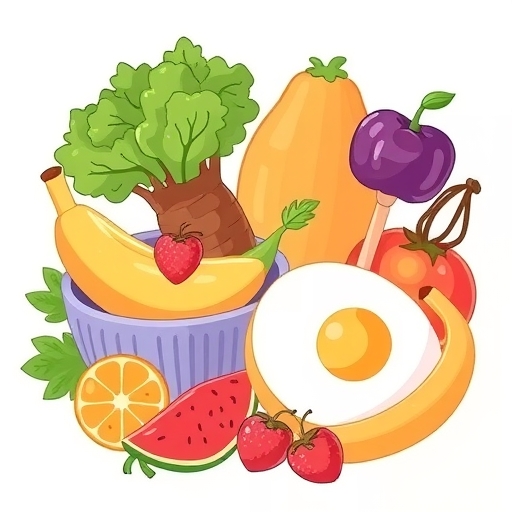 健康食物的插畫