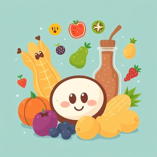 健康食物的插畫