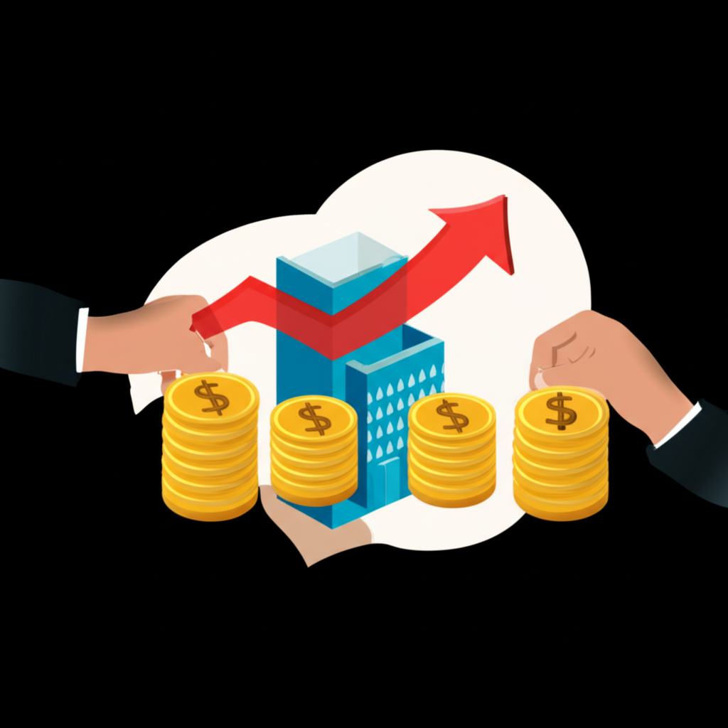 illustration of a company repurchasing its shares