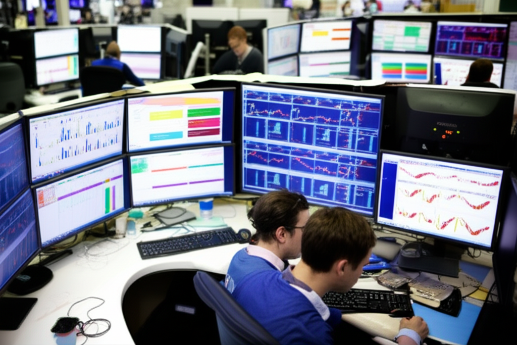 traders reviewing economic indicators