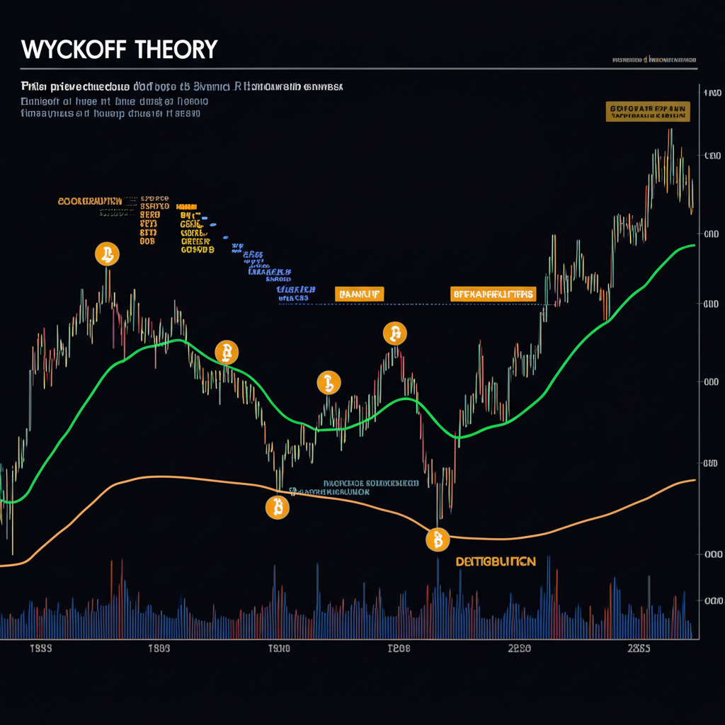 Wyckoff theory market structure composite man price movement crypto thai stocks illustration