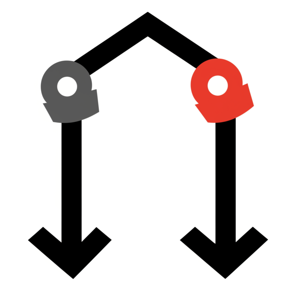 illustration of market psychology showing buyers weakening and sellers taking control after a hanging man