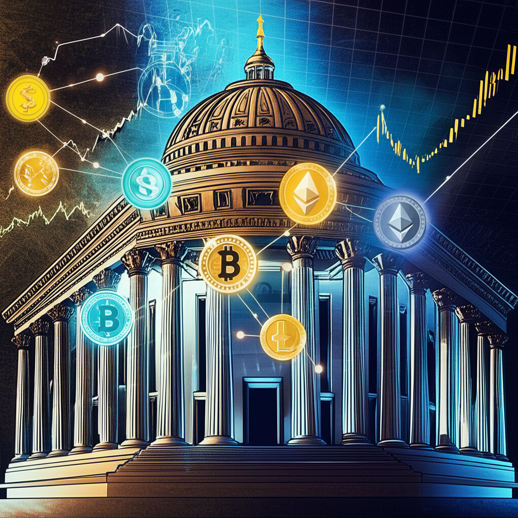 Stock exchange building versus blockchain network