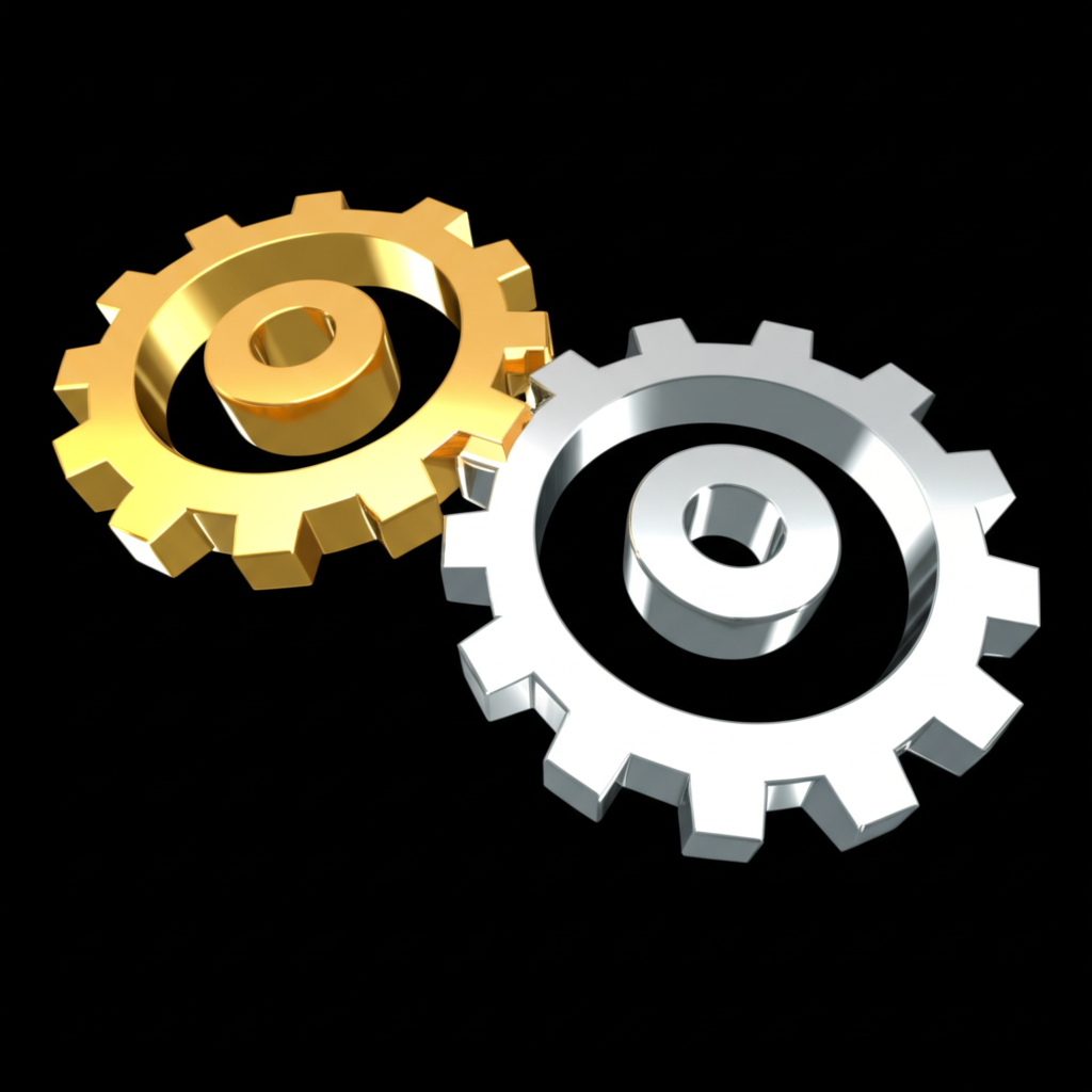 ภาพประกอบเฟืองสองตัวหมุนทิศทางตรงข้าม สื่อถึงสถานะทางการเงินที่ชดเชยกัน