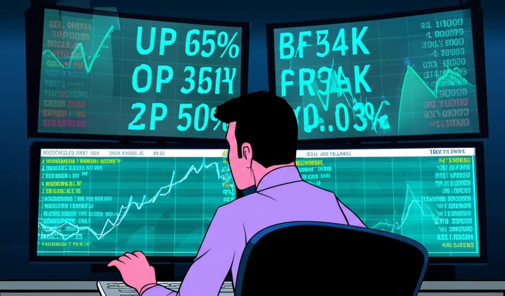 illustration of a trader analyzing forex charts on multiple screens
