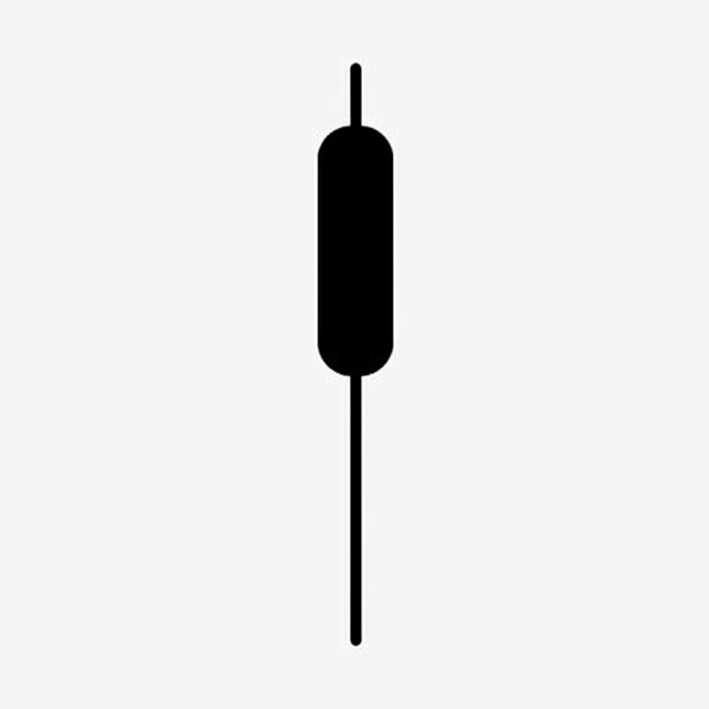 illustration of a hanging man candlestick with a small body long lower shadow and tiny upper shadow