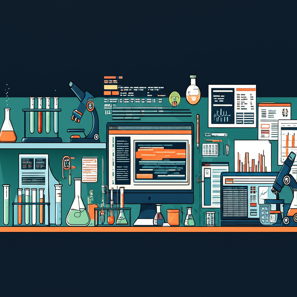 Illustration of various specialized testing scenarios like lab tests software debugging and statistical analysis