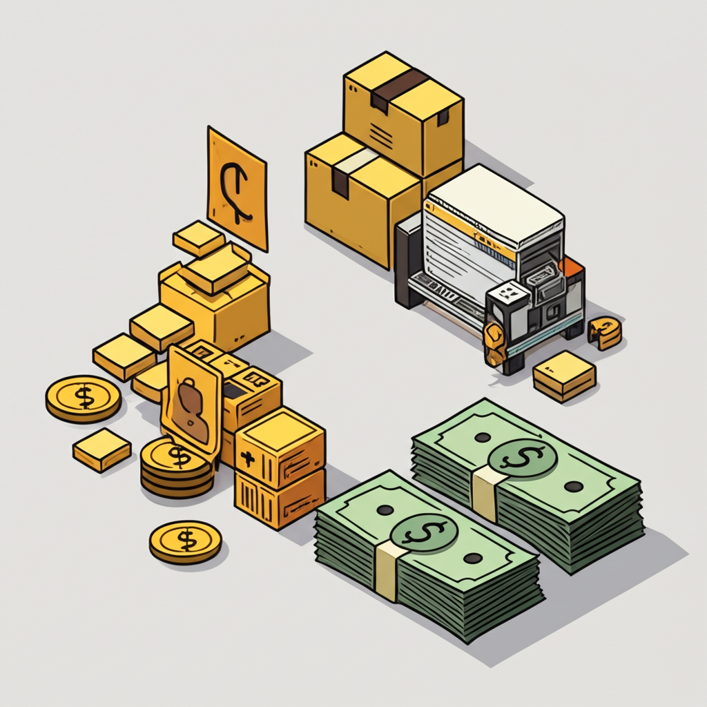 illustration of a business converting assets to cash quickly showing financial stability