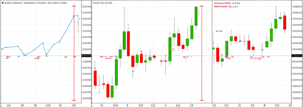 ภาพประกอบประเภทกราฟ Forex ต่างๆ เช่น กราฟเส้น กราฟแท่ง และกราฟแท่งเทียน พร้อมองค์ประกอบพื้นฐานที่ชัดเจนสำหรับผู้เริ่มต้น