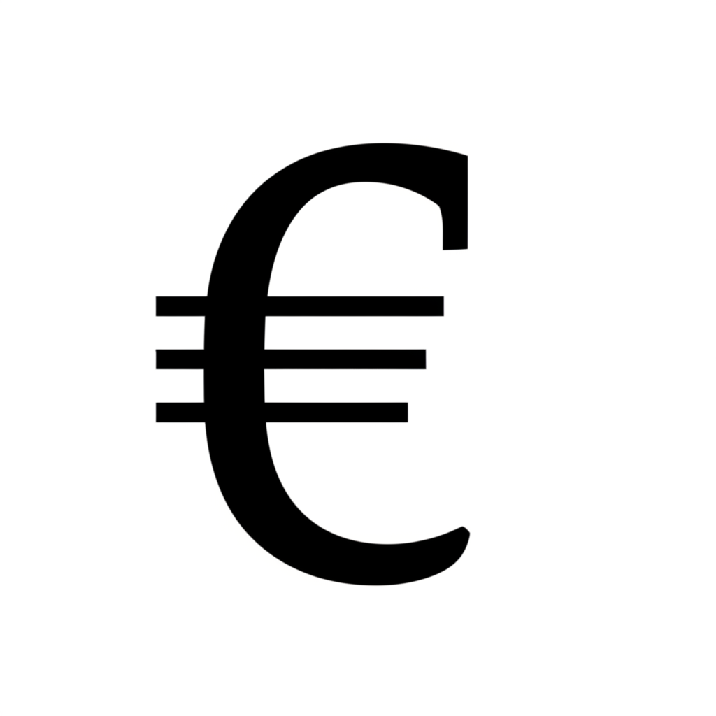 Illustration of euro symbol epsilon design with two parallel lines representing stability European Union