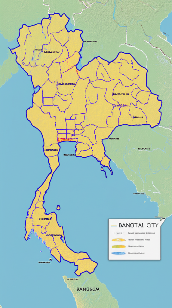ภาพประกอบแผนที่กรุงเทพฯ พร้อมคำจำกัดความของเมืองหลวง