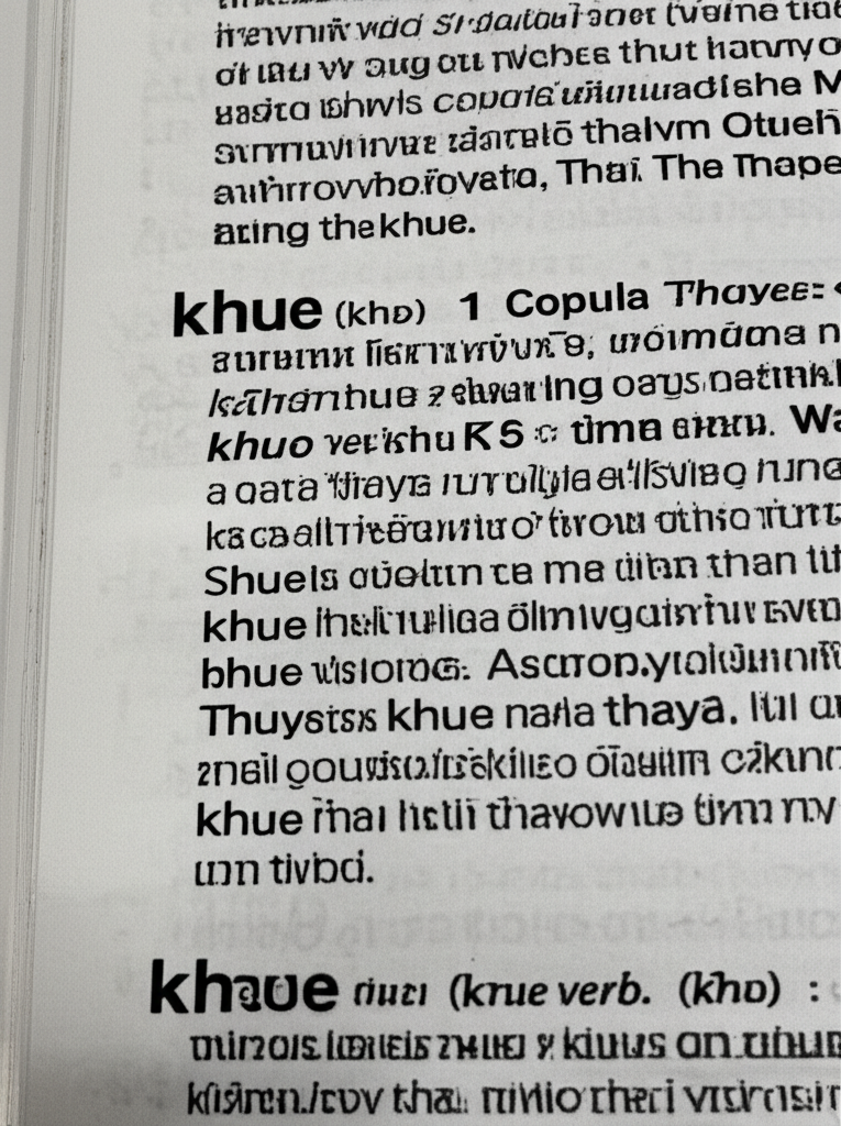 ภาพประกอบพจนานุกรมเปิดแสดงคำว่า 'คือ' ในฐานะกริยาเชื่อม