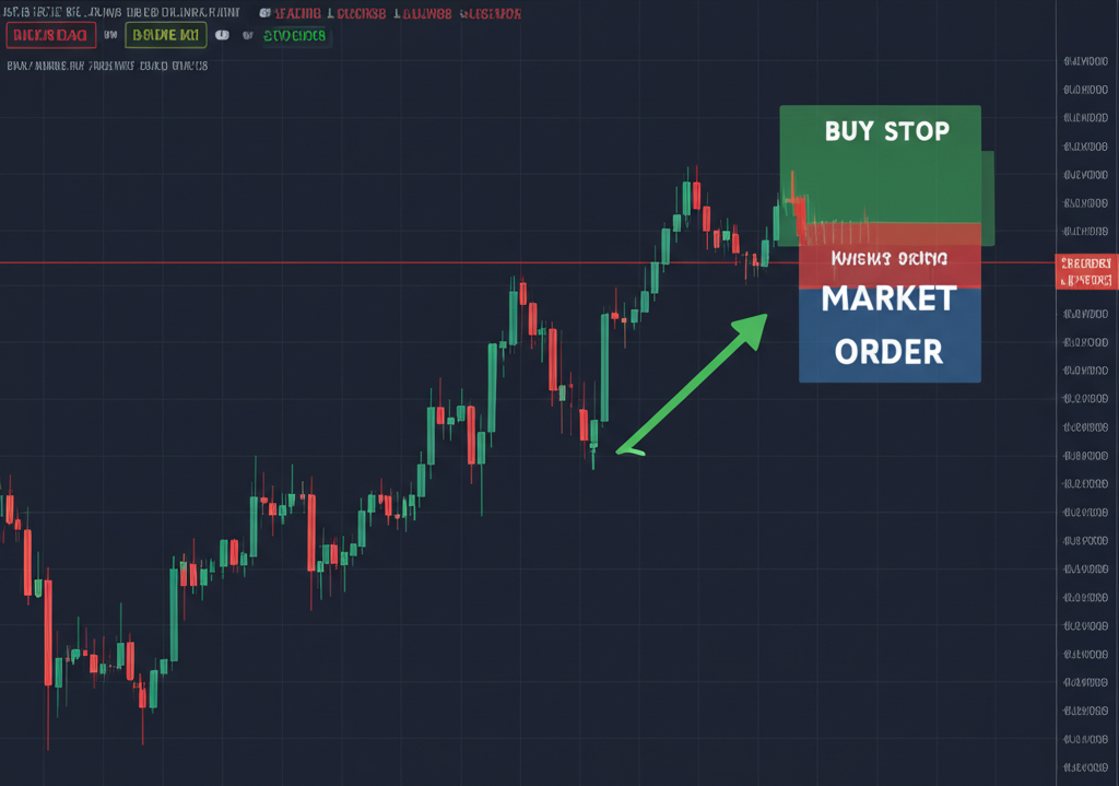 ภาพประกอบแพลตฟอร์มการเทรดดิจิทัลที่แปลงคำสั่ง Buy Stop เป็น Market Order เมื่อราคาขึ้น