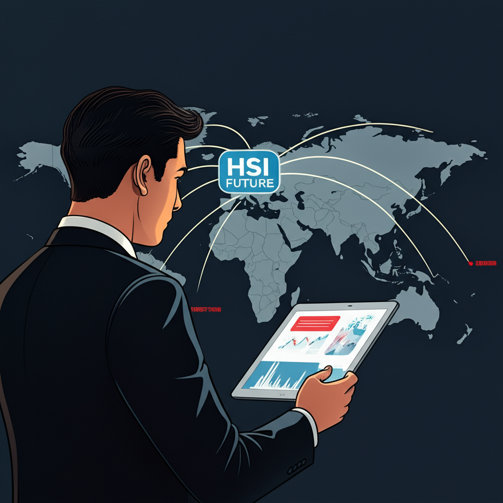 ภาพประกอบนักลงทุนไทยมองแผนที่ตลาดโลกเชื่อมโยงกับ HSI Future ในฮ่องกง