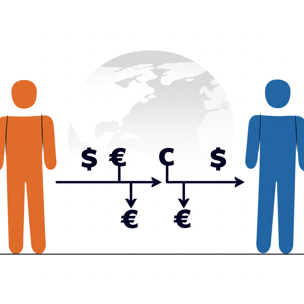 ภาพประกอบการชำระดอกเบี้ยเป็นระยะระหว่างคู่สัญญาในสกุลเงินต่างกัน