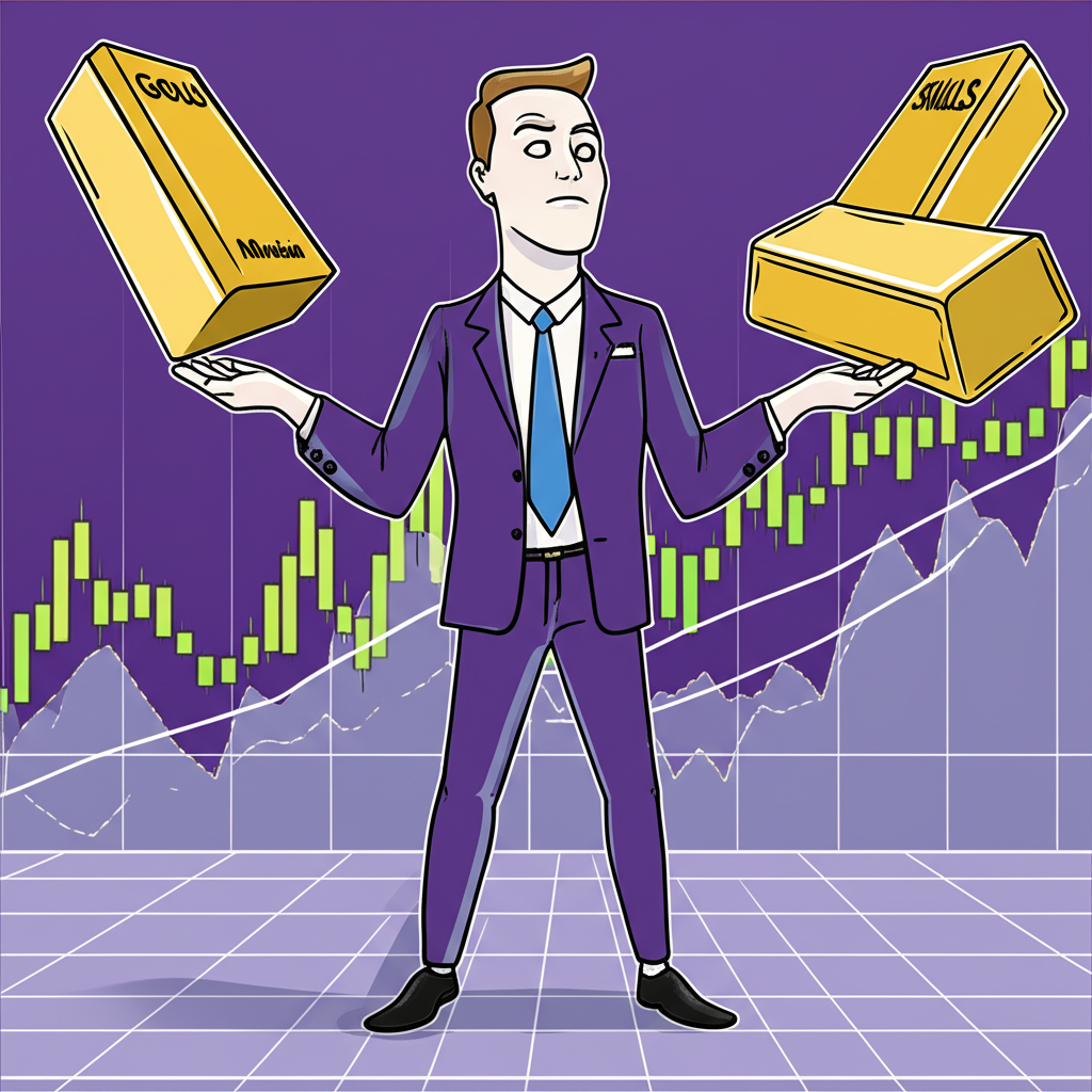 Confident Thai investor balancing knowledge and mindset with gold bar