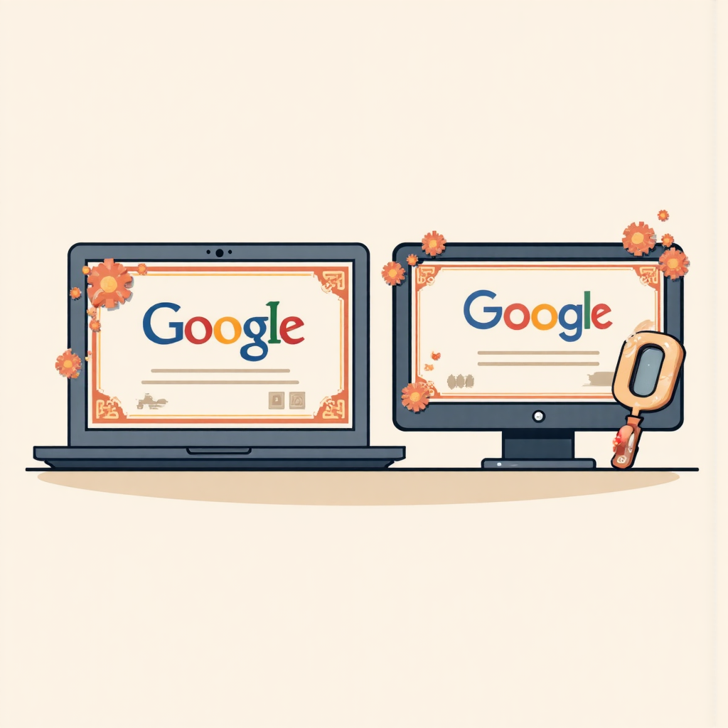 ภาพประกอบใบหุ้นสองประเภทที่ระบุ GOOG และ GOOGL วางเคียงข้างกันในดีไซน์แบนสมัยใหม่ พร้อมองค์ประกอบที่สื่อถึงสิทธิออกเสียงอย่างละเอียดอ่อน