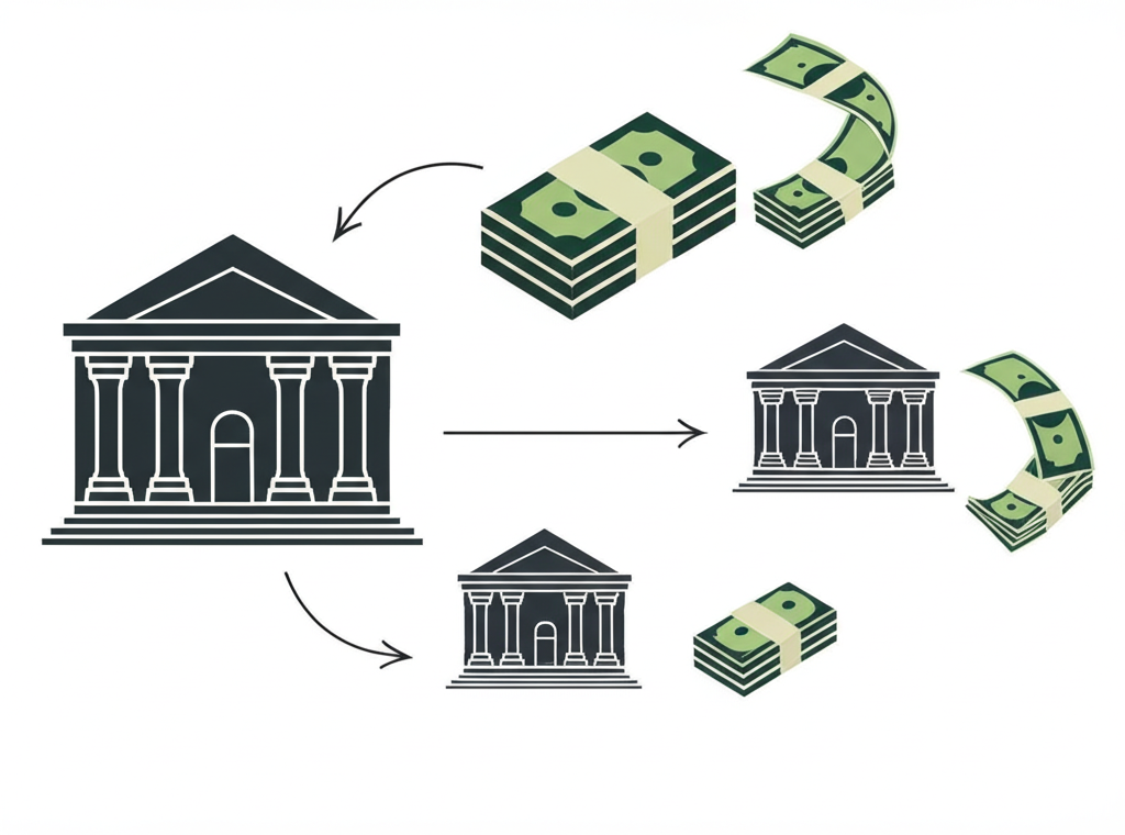 ภาพประกอบธนาคารกลางซื้อพันธบัตรรัฐบาลจากธนาคารพาณิชย์เพื่อฉีดเงินสดเข้าสู่ระบบการเงิน