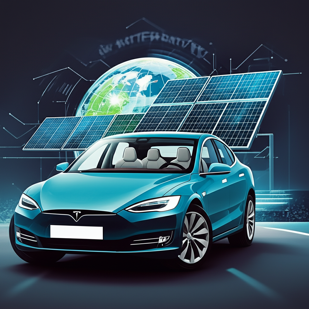ภาพประกอบนวัตกรรมเทสล่า แบตเตอรี่ EV แผงโซลาร์เซลล์ การขับขี่อัตโนมัติ กับแนวโน้มสีเขียวทั่วโลก