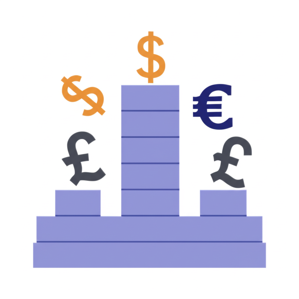 A strong foundation being built with financial symbols and stable blocks representing a solid investment portfolio illustration style