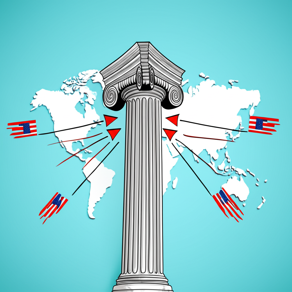 ภาพประกอบเศรษฐกิจสหรัฐฯ ที่แข็งแกร่งเป็นเสาหลักของโลก ส่งผลกระทบต่อตลาดและการค้าทั่วโลก