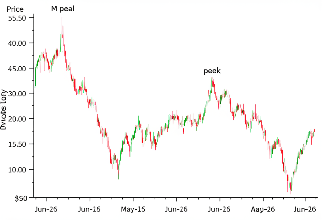 Double Top Pattern M-shaped chart