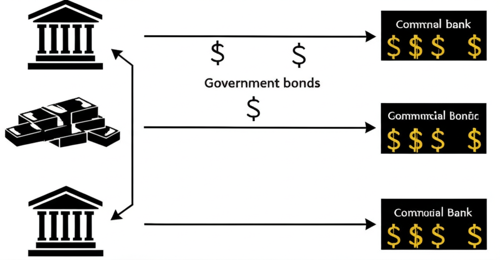ภาพประกอบธนาคารกลางซื้อพันธบัตรจากธนาคาร เพิ่มกระแสเงินและสภาพคล่อง