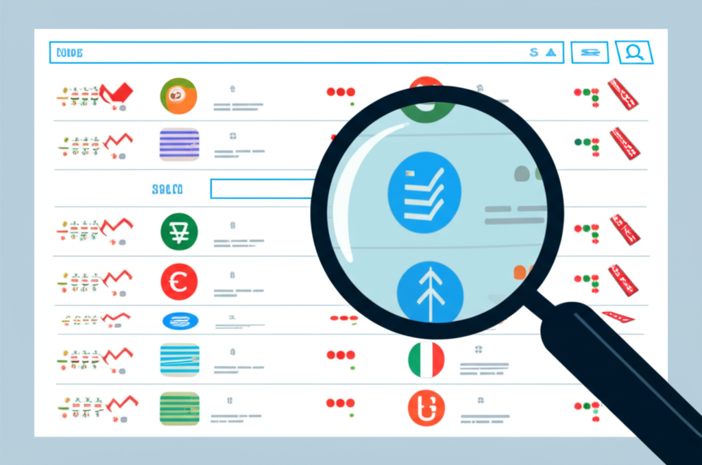 ภาพประกอบปฏิทินเศรษฐกิจดิจิทัลแสดงเหตุการณ์ข่าวและผลกระทบต่อสกุลเงินพร้อมแว่นขยาย
