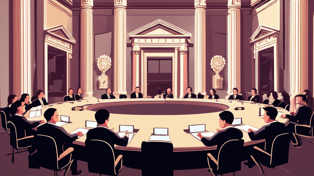 ภาพประกอบอาคารธนาคารกลาง ฟันเฟือง และคณะกรรมการกำลังหารือเกี่ยวกับการตัดสินใจของ MPC สำหรับอัตราดอกเบี้ย