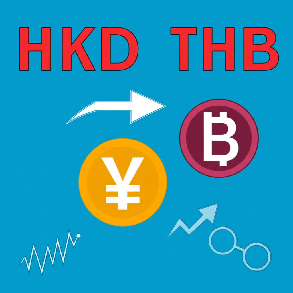 illustration currency market HKD THB symbols buying selling rates economic factors