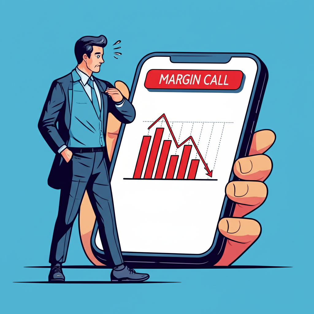ภาพประกอบเทรดเดอร์กังวลกับการแจ้งเตือนมาร์จิ้นคอลในตลาดที่ผันผวน