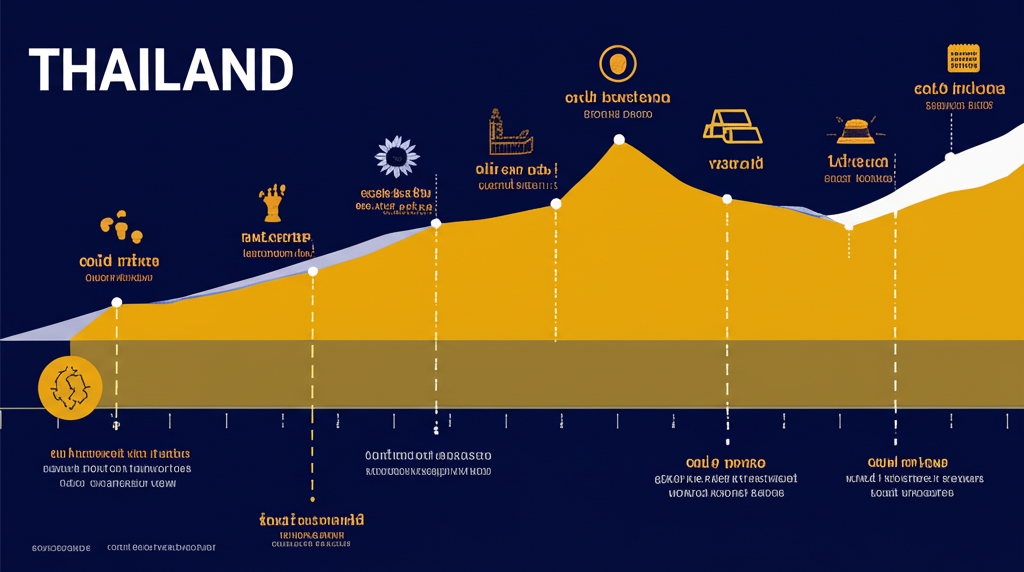 ภาพประกอบไทม์ไลน์การเปลี่ยนแปลงราคาทองคำในประเทศไทยพร้อมเหตุการณ์เศรษฐกิจโลกและท้องถิ่น